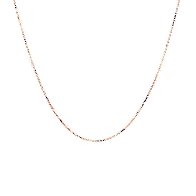 Bids.com 14k Rose Gold Classic Box Chain 0.4mm Necklaces White Smoke 18 / Rose Gold