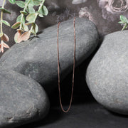 Bids.com 14k Rose Gold Classic Box Chain 0.4mm Necklaces Black 18 / Rose Gold