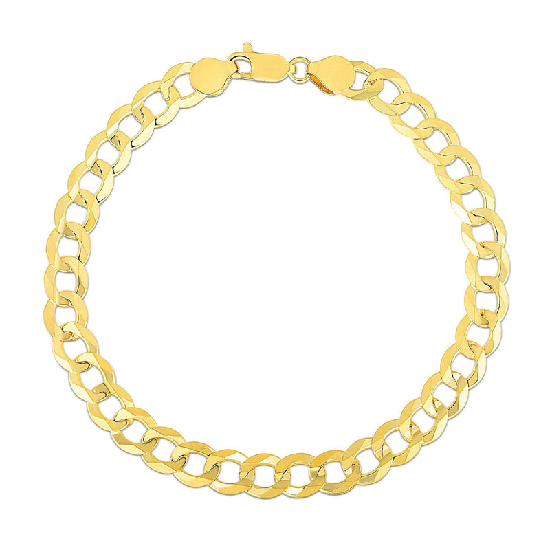 Bids.com 7.0mm 10k Yellow Gold Curb Bracelet Bracelets White Smoke 8.5 / Yellow Gold