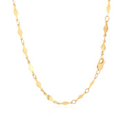 Bids.com 14K Yellow Gold Polished Diamond Motif Chain (3.0mm) Necklaces White Smoke 16.25 / Yellow Gold,18 / Yellow Gold,30 / Yellow Gold