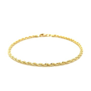 Bids.com 2.5mm 10k Yellow Gold Solid Diamond Cut Rope Bracelet Bracelets White Smoke 7 / Yellow Gold,8 / Yellow Gold,9 / Yellow Gold