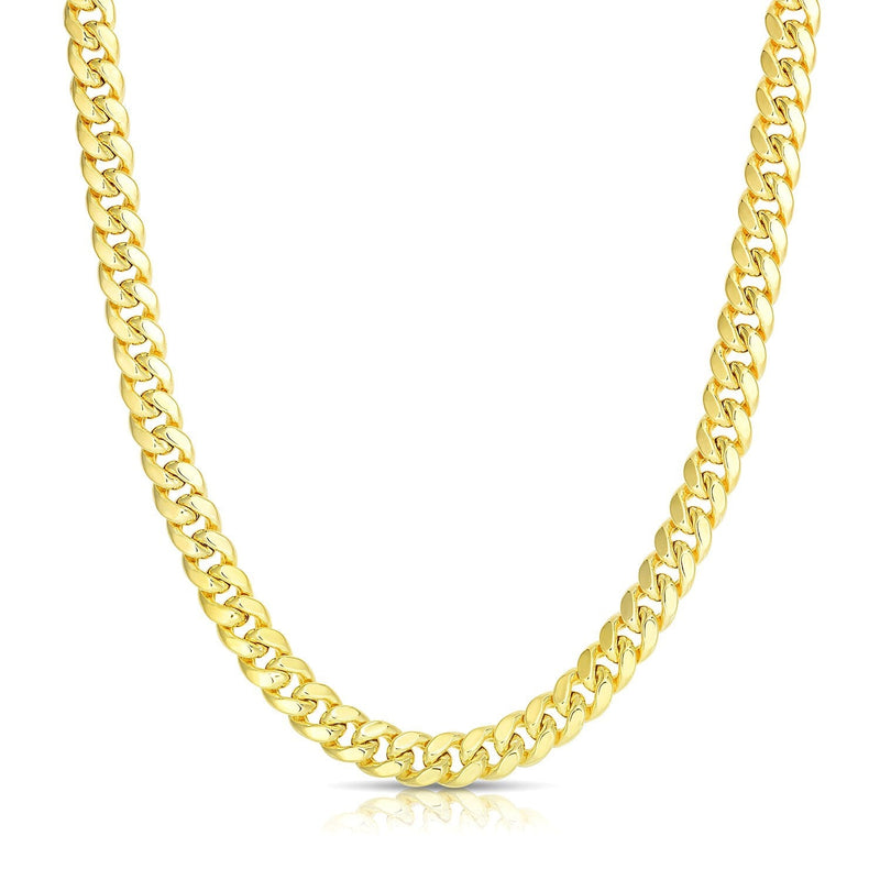 Bids.com 6.15mm 10k Yellow Gold Semi Solid Miami Cuban Chain Necklaces White Smoke 22 / Yellow Gold,24 / Yellow Gold,26 / Yellow Gold