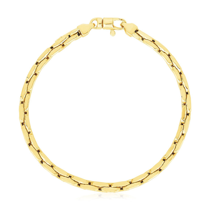 Bids.com 14k Yellow Gold High Polish Compressed Cable Link Bracelet Bracelets White Smoke 7.5 / Yellow Gold