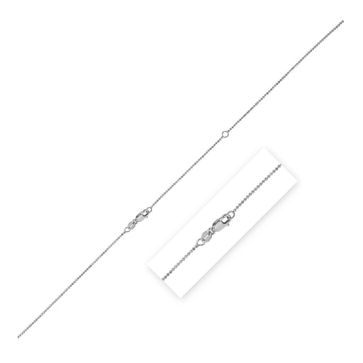 Bids.com Double Extendable Bead Chain in 14k White Gold (1.00 mm) Necklaces White Smoke 18 / White Gold