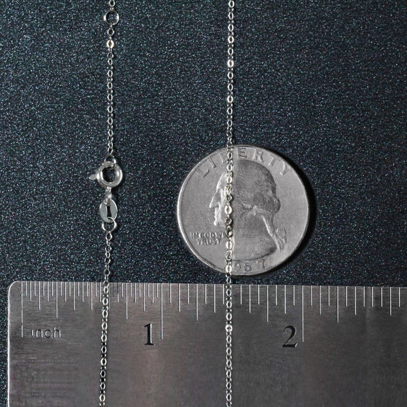 Bids.com Double Extendable Piatto Chain in 14k White Gold (1.2mm) Necklaces Dark Slate Gray 18 / White Gold