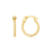 Bids.com 14K Yellow Gold Bead Hinged Hoop Earrings Earrings White Smoke Yellow Gold