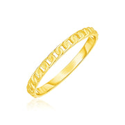 Bids.com 14k Yellow Gold Ring with Bead Texture Rings White Smoke 7 / Yellow Gold