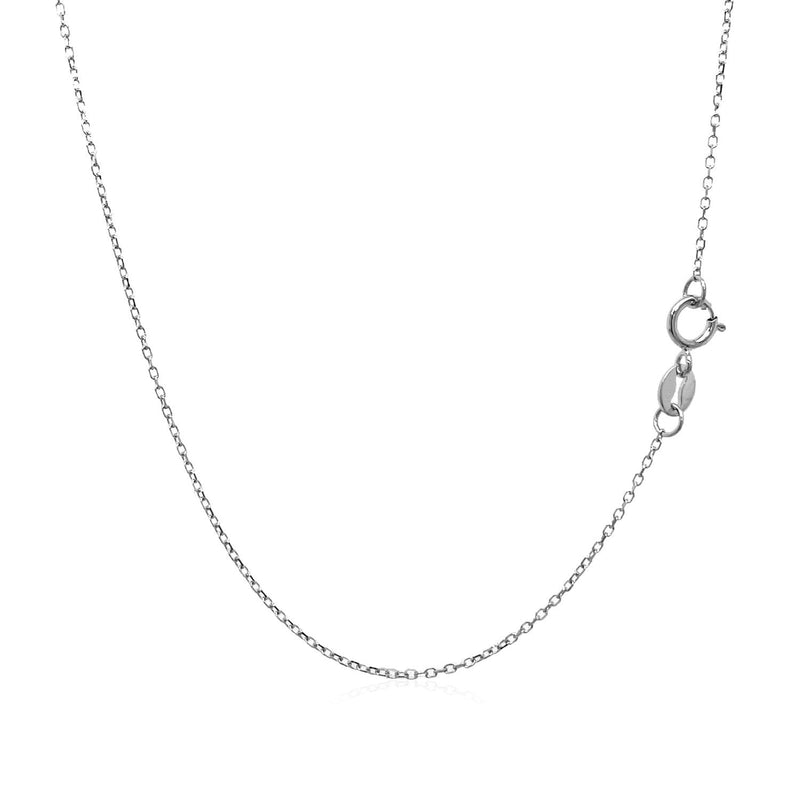 Bids.com 14k White Gold Diamond Cut Cable Link Chain 0.8mm Necklaces White Smoke 16 / White Gold,18 / White Gold