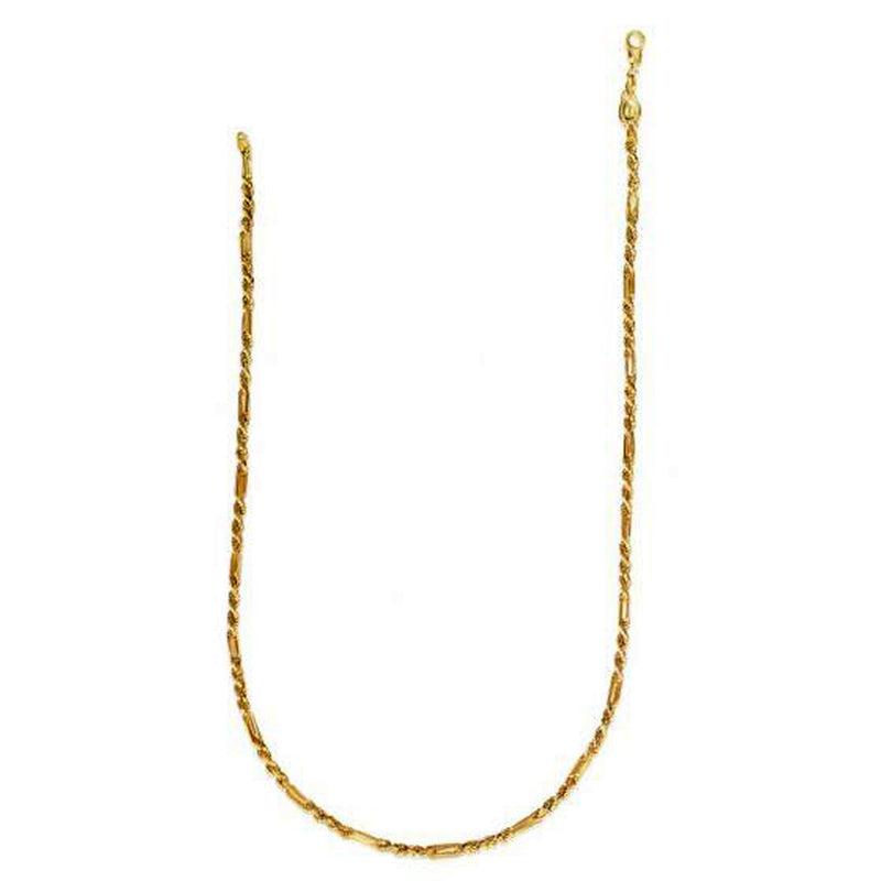 Bids.com 14k Yellow Gold Figa Rope Chain (3.00 mm) Necklaces White Smoke 22 / Yellow Gold
