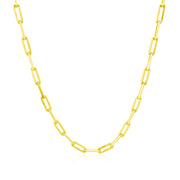 Bids.com 14K Yellow Gold Paperclip Chain (2.5mm) Necklaces White Smoke 18 / Yellow Gold,20 / Yellow Gold,24 / Yellow Gold