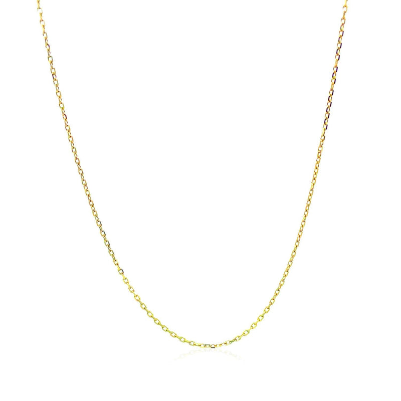 Bids.com 18k Yellow Gold Diamond Cut Cable Link Chain (0.80 mm) Necklaces White Smoke 16 / Yellow Gold,18 / Yellow Gold