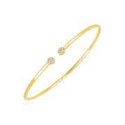 Bids.com 14k Yellow Gold High Polish Diamond Cluster Bangle (2mm) Bracelets White Smoke Yellow Gold