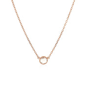 Bids.com 14k Rose Gold 17 inch Necklace with Round White Topaz Necklaces White Smoke 17 / Rose Gold