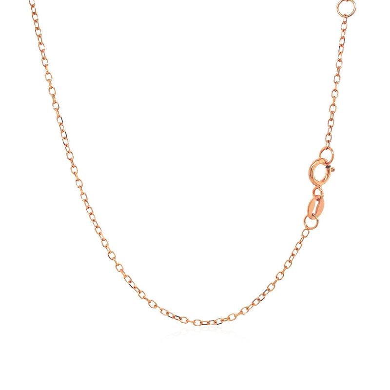 Bids.com 14k Rose Gold 17 inch Necklace with Round White Topaz Necklaces White Smoke 17 / Rose Gold