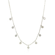 Bids.com 14k White Gold Necklace with Round Diamond Charms Necklaces White Smoke 16 / White Gold,18 / White Gold
