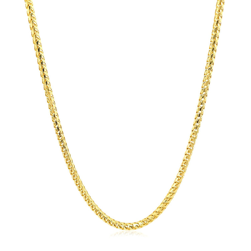 Bids.com 2.2mm 14k Yellow Solid Gold Diamond Cut Round Franco Chain Necklaces White Smoke 18 / Yellow Gold,20 / Yellow Gold,24 / Yellow Gold