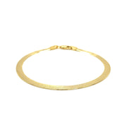 Bids.com 4.0mm 14k Yellow Gold Super Flex Herringbone Bracelet Bracelets White Smoke 7 / Yellow Gold,8 / Yellow Gold