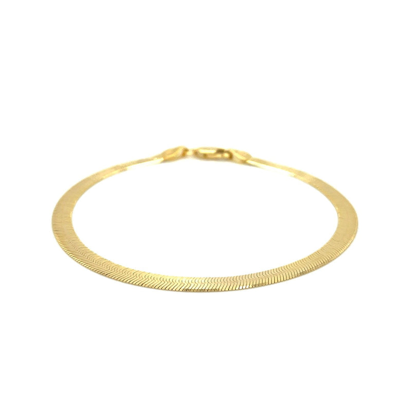 Bids.com 4.0mm 14k Yellow Gold Super Flex Herringbone Bracelet Bracelets White Smoke 7 / Yellow Gold,8 / Yellow Gold