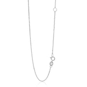 Bids.com 14k White Gold Adjustable Cable Chain 1.1mm Necklaces White Smoke 18 / White Gold,20 / White Gold