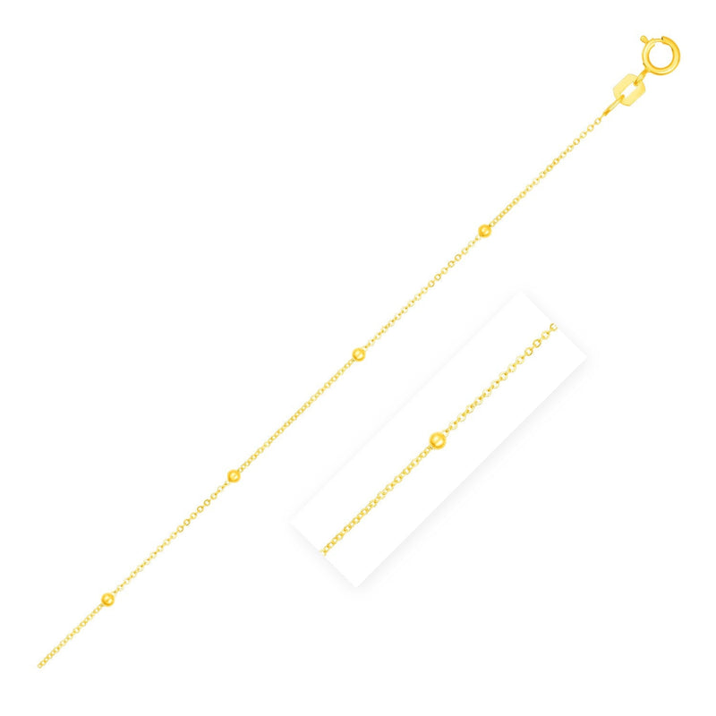 Bids.com Bead Links Saturn Chain in 14k Yellow Gold (3.5mm) Necklaces White Smoke 18 / Yellow Gold