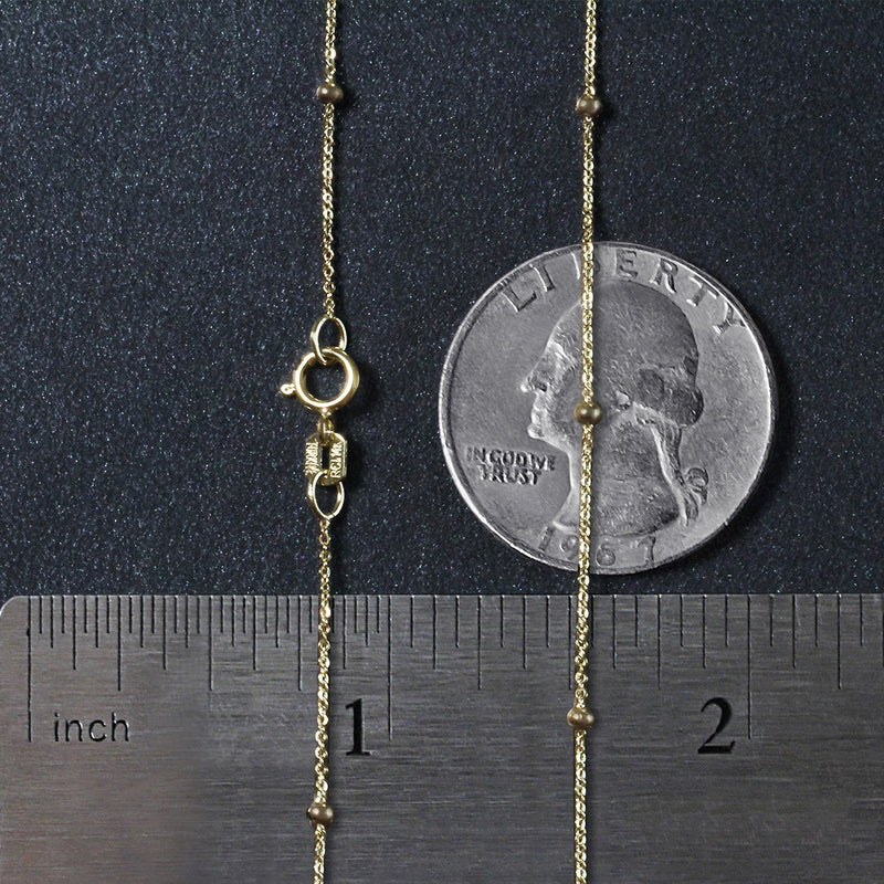 Bids.com Bead Links Saturn Chain in 14k Yellow Gold (3.5mm) Necklaces Dark Slate Gray 18 / Yellow Gold