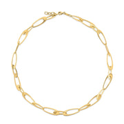 Bids.com 14K Yellow Gold Italian Oval Links Necklace Necklaces White Smoke 18 / Yellow Gold