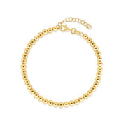 Bids.com 14k Yellow Gold Bead Chain Necklace(4mm) Necklaces White Smoke 18 / Yellow Gold
