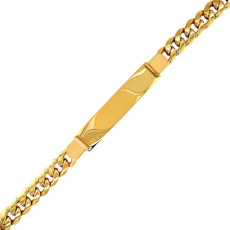 Bids.com 14k Yellow Gold Men's ID Cuban Chain Bracelet Bracelets White Smoke 8.5 / Yellow Gold