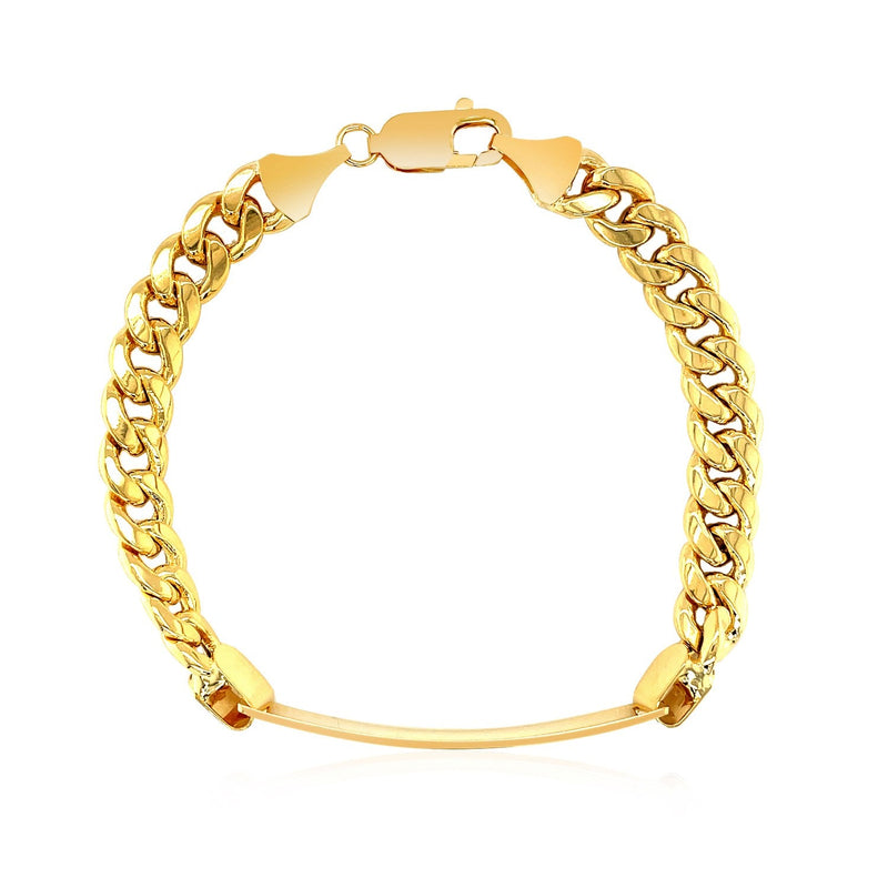 Bids.com 14k Yellow Gold Men's ID Cuban Chain Bracelet Bracelets White Smoke 8.5 / Yellow Gold