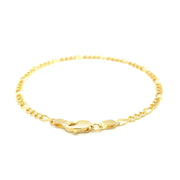 Bids.com 2.6mm 10k Yellow Gold Link Figaro Bracelet Bracelets White Smoke 7 / Yellow Gold