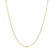 Bids.com 18k Yellow Gold Diamond Cut Cable Link Chain (1.10 mm) Necklaces White Smoke 16 / Yellow Gold,18 / Yellow Gold