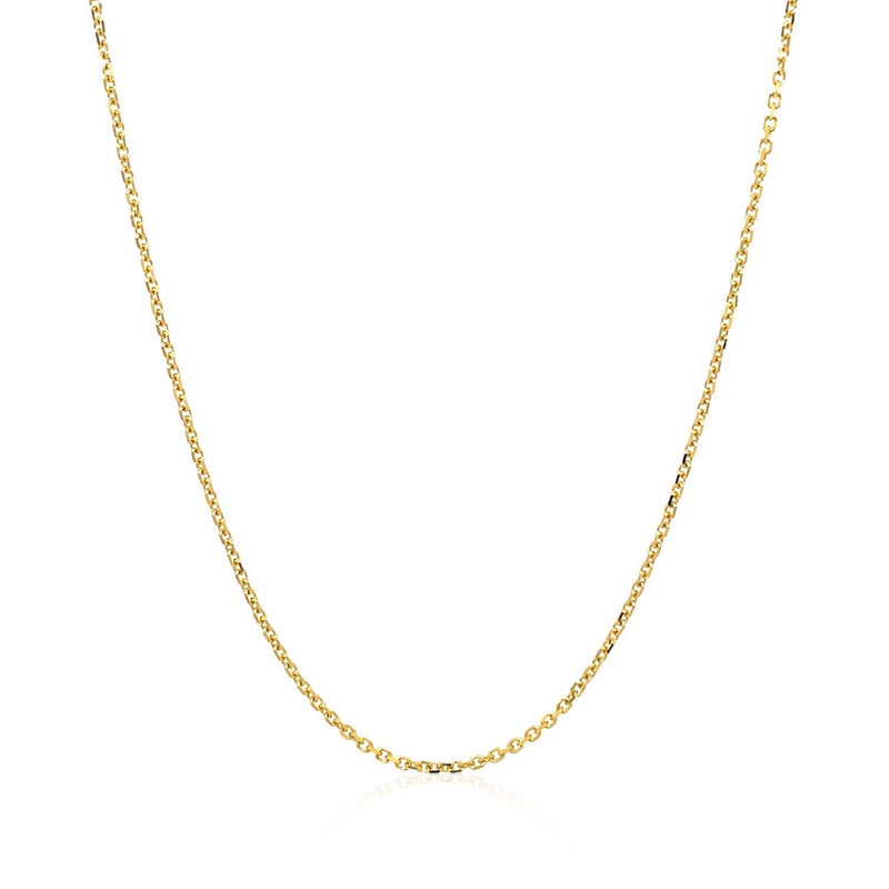 Bids.com 18k Yellow Gold Diamond Cut Cable Link Chain (1.10 mm) Necklaces White Smoke 16 / Yellow Gold,18 / Yellow Gold