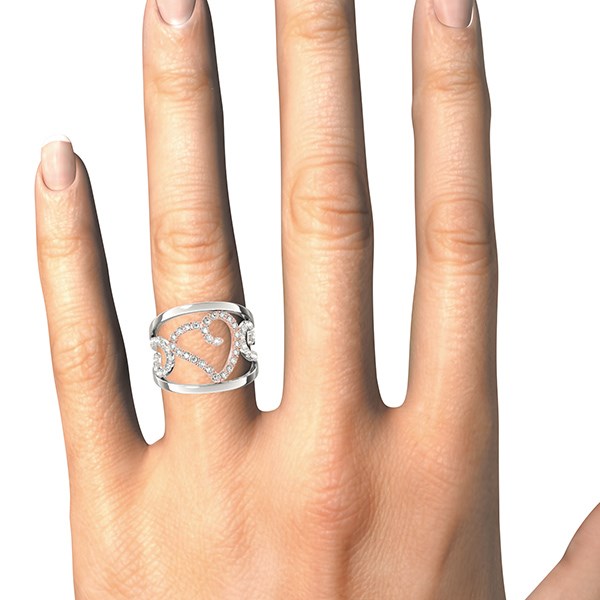 Bids.com Heart Motif Filigree Style Diamond Ring in 14k White And Rose Gold (1/4 cttw) Rings White Smoke 3 / White & Rose Gold,3.5 / White & Rose Gold,4 / White & Rose Gold,4.5 / White & Rose Gold,5 / White & Rose Gold,5.5 / White & Rose Gold,6 / White & Rose Gold,6.5 / White & Rose Gold,7 / White & Rose Gold,7.5 / White & Rose Gold,8 / White & Rose Gold,8.5