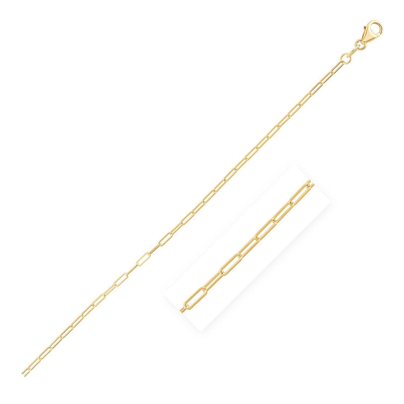 Bids.com 14K Yellow Gold Fine Paperclip Anklet (1.5mm) Accessories White Smoke 10 / Yellow Gold