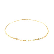 Bids.com 14K Yellow Gold Fine Paperclip Anklet (1.5mm) Accessories White Smoke 10 / Yellow Gold