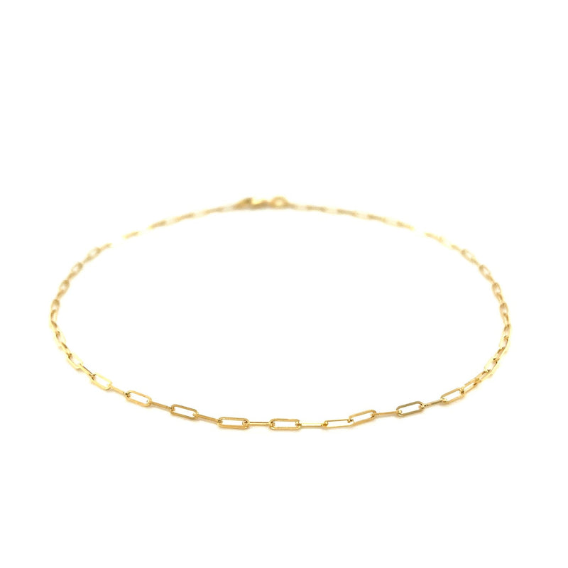 Bids.com 14K Yellow Gold Fine Paperclip Anklet (1.5mm) Accessories White Smoke 10 / Yellow Gold