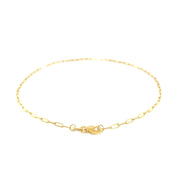 Bids.com 14K Yellow Gold Fine Paperclip Anklet (1.5mm) Accessories White Smoke 10 / Yellow Gold