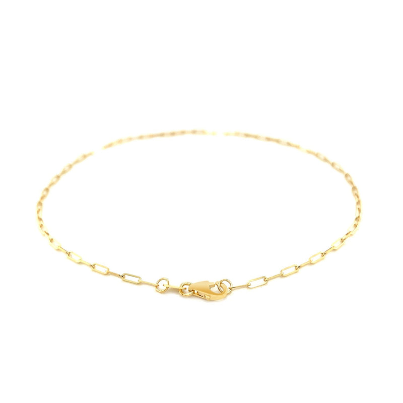 Bids.com 14K Yellow Gold Fine Paperclip Anklet (1.5mm) Accessories White Smoke 10 / Yellow Gold