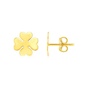 Bids.com 14K Yellow Gold Four Leaf Clover Earrings Earrings White Smoke Yellow Gold
