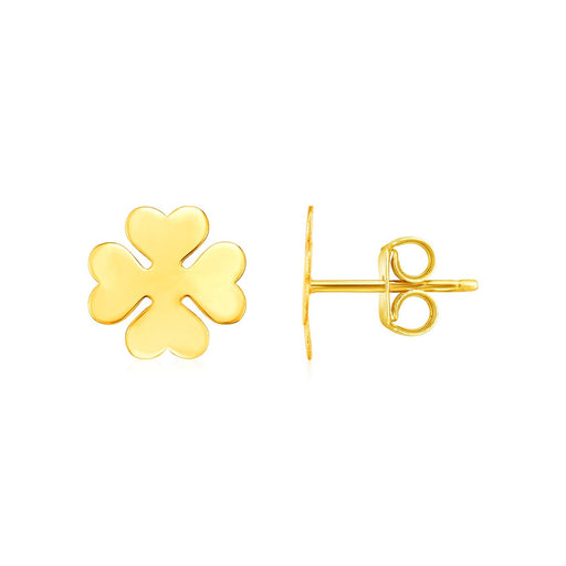 Bids.com 14K Yellow Gold Four Leaf Clover Earrings Earrings White Smoke Yellow Gold
