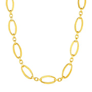 Bids.com 14k Yellow Gold Necklace with Polished Oval Links Necklaces White Smoke 18 / Yellow Gold
