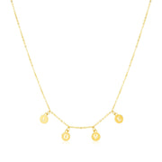 Bids.com 14k Yellow Gold Love Necklace with Circle Drops Necklaces White Smoke 18 / Yellow Gold