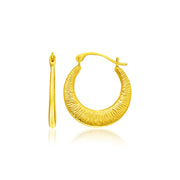 Bids.com 14k Yellow Gold Graduated Round Textured Hoop Earrings Earrings White Smoke Yellow Gold