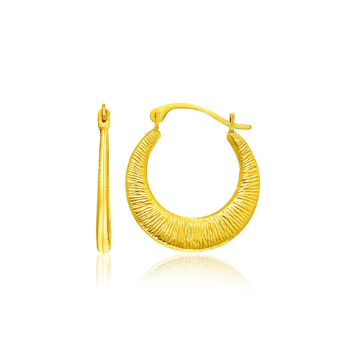 Bids.com 14k Yellow Gold Graduated Round Textured Hoop Earrings Earrings White Smoke Yellow Gold