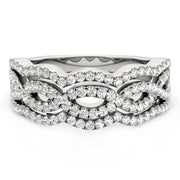 Bids.com Diamond Studded Ring with Four Curves in 14k White Gold (5/8 cttw) Rings Gray 3 / White Gold,3.5 / White Gold,4 / White Gold,4.5 / White Gold,5 / White Gold,5.5 / White Gold,6 / White Gold,6.5 / White Gold,7 / White Gold,7.5 / White Gold,8 / White Gold,8.5 / White Gold,9 / White Gold