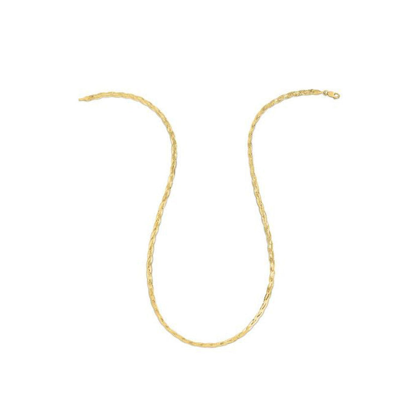 Bids.com 14k Yellow Gold Braided Herringbone Chain (3.20 mm) Necklaces White Smoke 16 / Yellow Gold,18 / Yellow Gold,20 / Yellow Gold