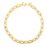 Bids.com 14k Yellow Gold Oval Domed Paperclip Chain Bracelet (5.30 mm) Bracelets White Smoke 7.5 / Yellow Gold