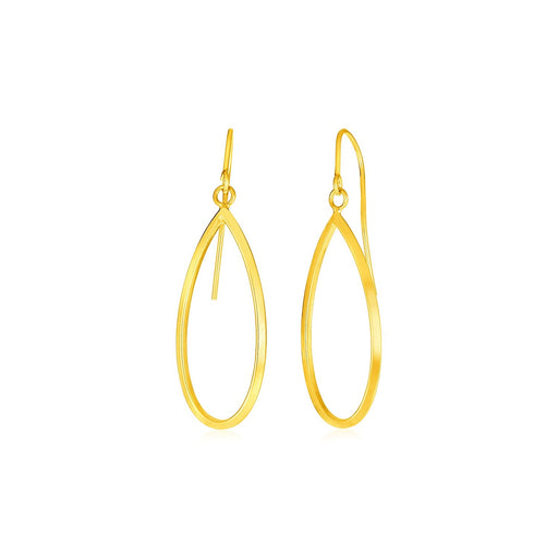 Bids.com 14k Yellow Gold Earrings with Polished Open Teardrop Dangles Earrings White Smoke Yellow Gold