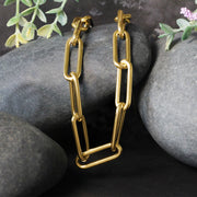 Bids.com 14k Yellow Gold Rounded Paperclip Chain Necklace Necklaces Black 18 / Yellow Gold