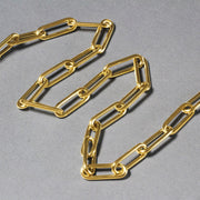 Bids.com 14k Yellow Gold Rounded Paperclip Chain Necklace Necklaces Dark Gray 18 / Yellow Gold